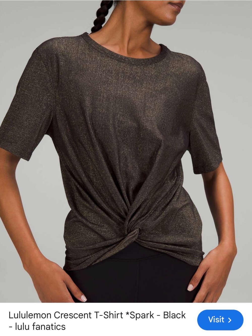 lululemon athletica Spark Black Crescent Twist T-Shirt